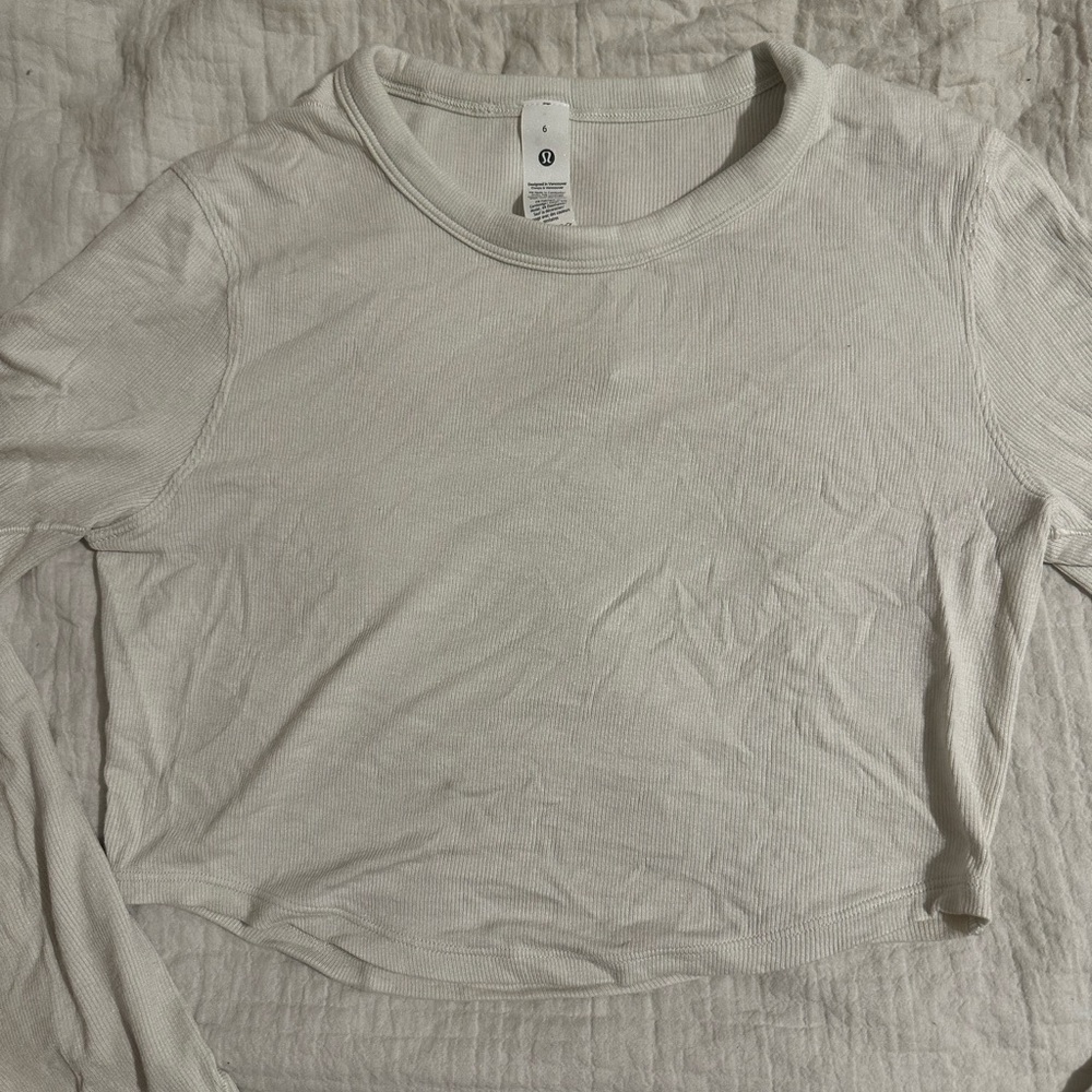 lululemon Bone Hold Tight Long Sleeve Crop Top - Picture 2 of 4